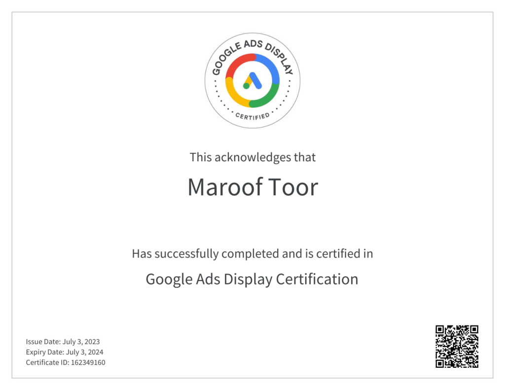Maroof-Ahhmed-google-ads-Certified